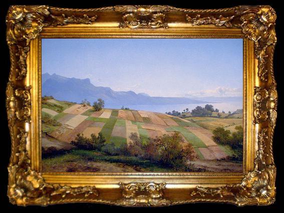 framed  Alexandre Calame Swiss Landscape, ta009-2